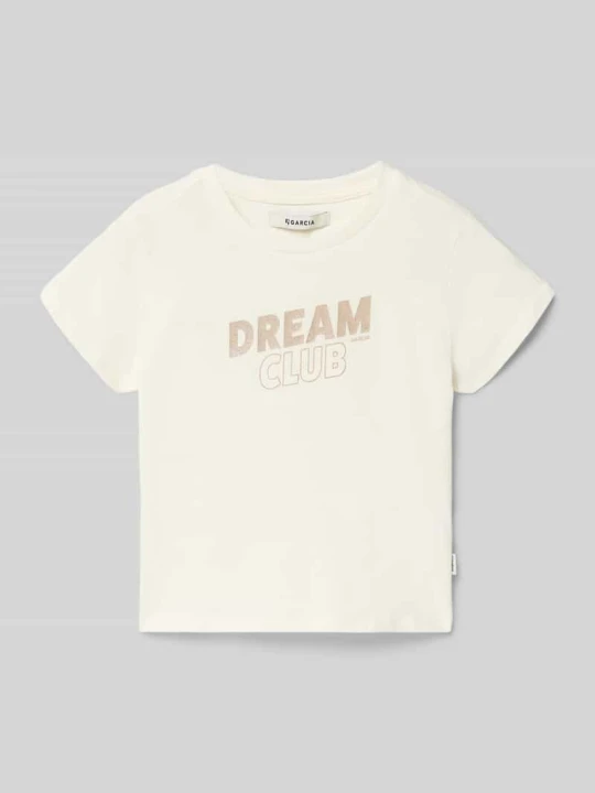 Zdjęcie produktu damski t-shirt o kroju regular fit z nadrukiem z napisem Garcia Biały