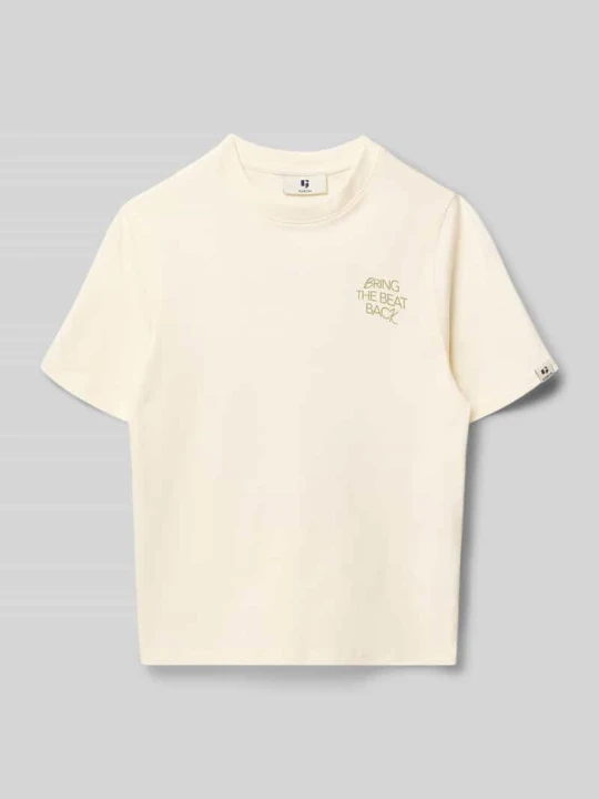 Zdjęcie produktu damski t-shirt o kroju regular fit z nadrukiem z napisem Garcia Écru