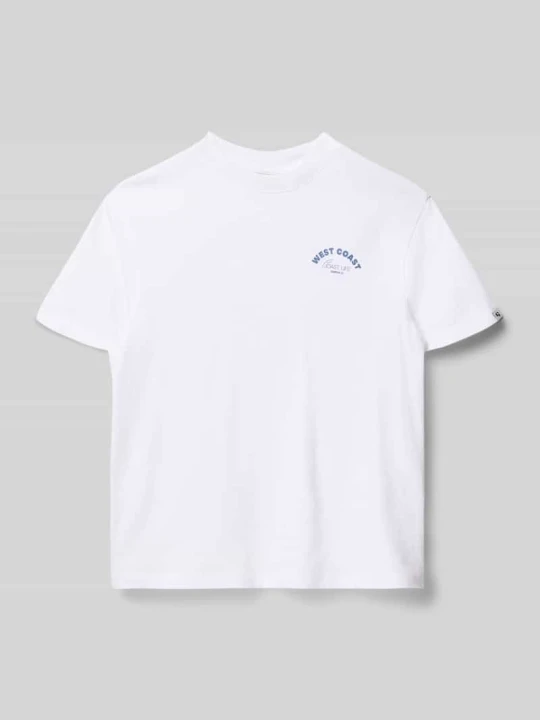 Zdjęcie produktu damski t-shirt o kroju regular fit z nadrukiem z napisem Garcia Biały
