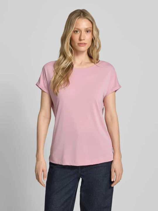 Zdjęcie produktu damski t-shirt o kroju regular fit z okrągłym dekoltem Christian Berg Brudnoróżowy