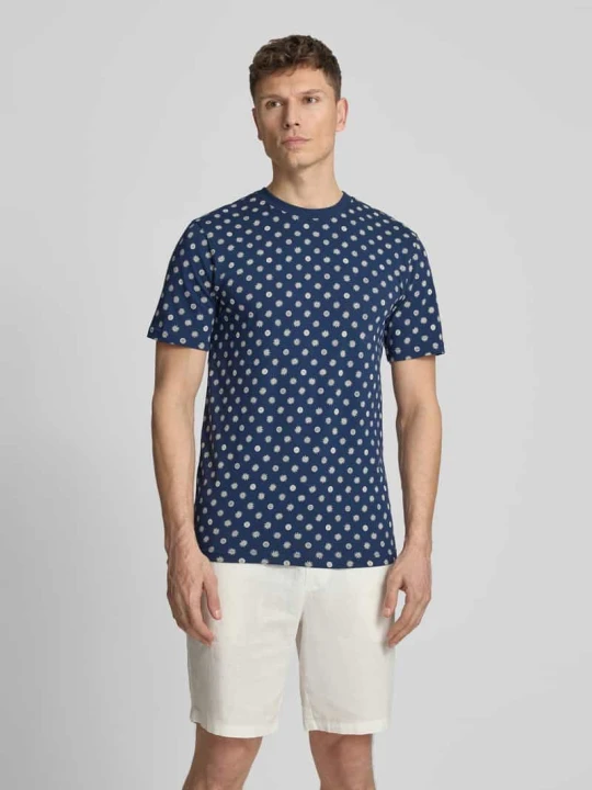 Zdjęcie produktu damski t-shirt o kroju regular fit z okrągłym dekoltem Scotch & Soda Granatowy