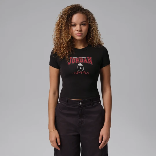 Zdjęcie produktu Damski T-shirt o skróconym kroju Jordan Brooklyn - Czerń