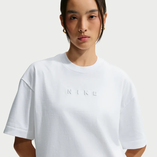 Zdjęcie produktu Damski T-shirt o skróconym kroju oversize Nike - Biel