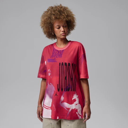 Zdjęcie produktu Damski T-shirt oversize z grafiką Jordan Flight - Czerwony