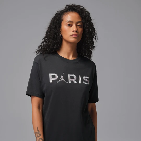 Zdjęcie produktu Damski T-shirt typu girlfriend z grafiką Paris Saint-Germain - Szary Nike