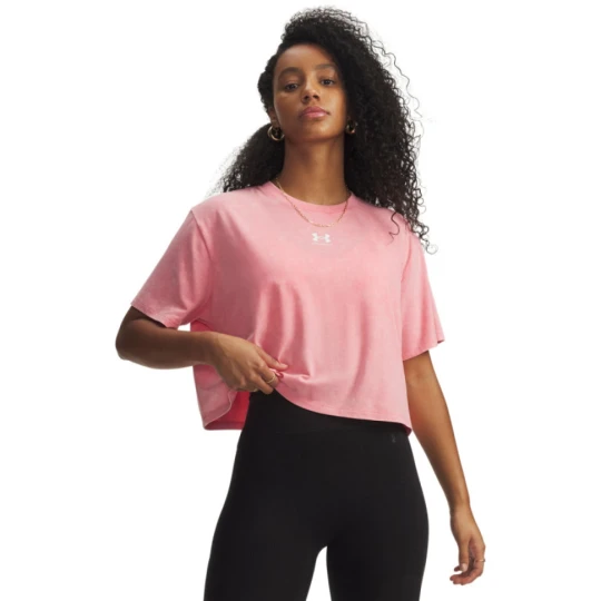 Zdjęcie produktu Damski t-shirt Under Armour UA Rival Boxy Tee Wash - różowy