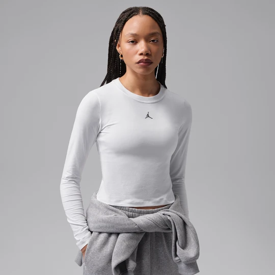 Zdjęcie produktu Damski T-shirt z długim rękawem Jordan Brooklyn Essentials - Biel