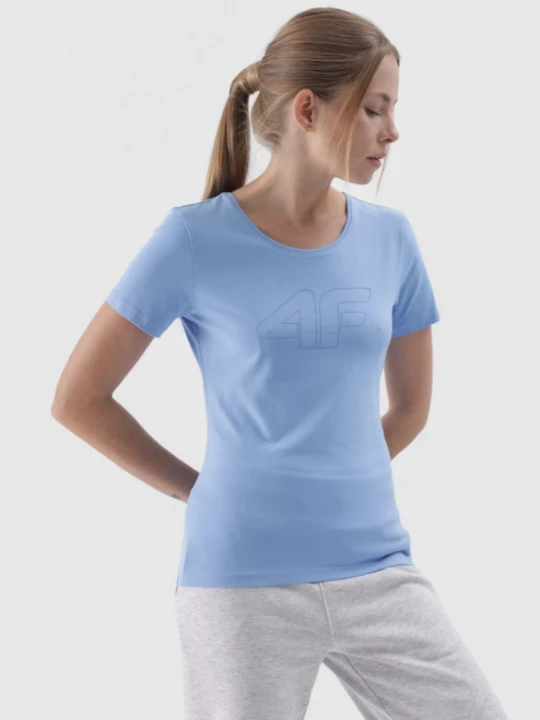 Zdjęcie produktu Damski t-shirt z nadrukiem 4F 4FWMM00TTSHF1846 - niebieski