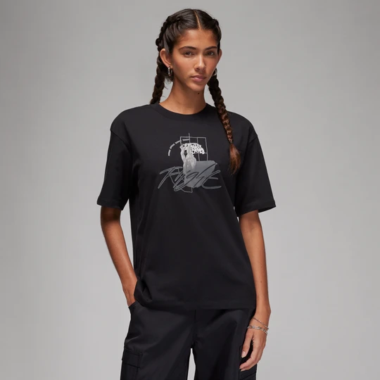 Zdjęcie produktu Damski T-shirt z nadrukiem Jordan - Czerń