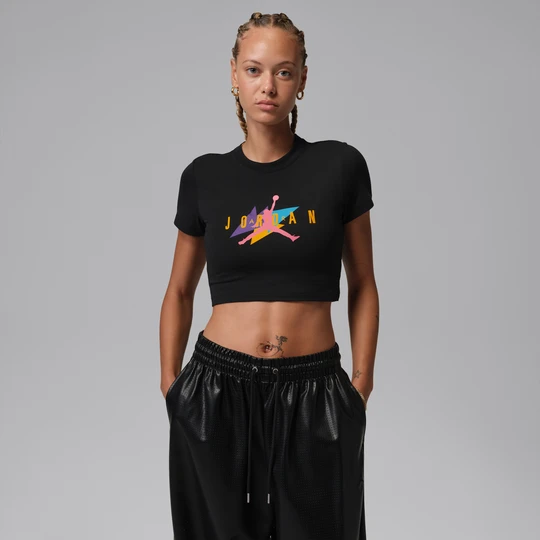 Zdjęcie produktu Damski T-shirt z nadrukiem Jordan Flight - Czerń