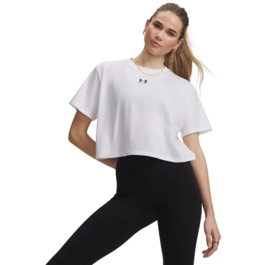 Zdjęcie produktu Damski t-shirt z nadrukiem Under Armour UA Rival Boxy Tee Solid - biały