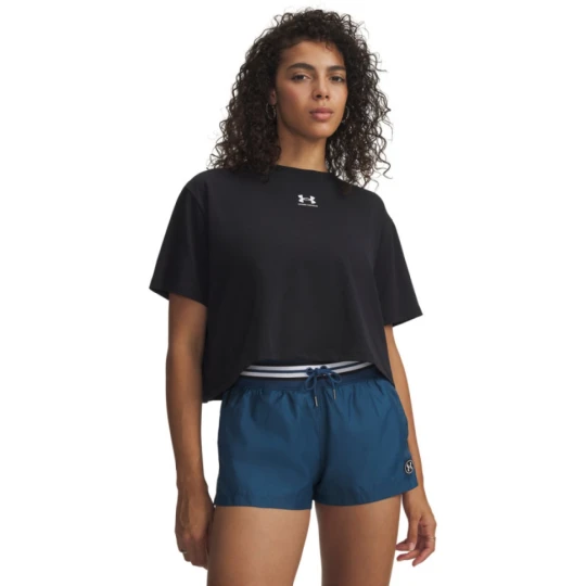 Zdjęcie produktu Damski t-shirt z nadrukiem Under Armour UA Rival Boxy Tee Solid - czarny