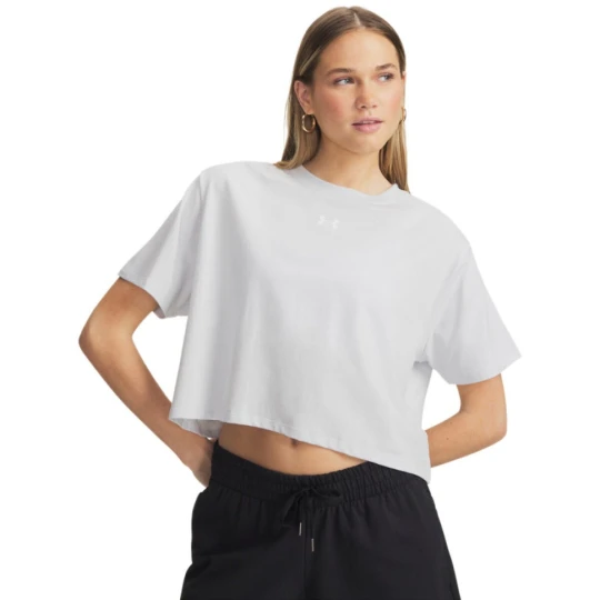 Zdjęcie produktu Damski t-shirt z nadrukiem Under Armour UA Rival Boxy Tee Solid - szary
