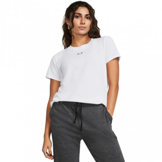 Zdjęcie produktu Damski t-shirt z nadrukiem Under Armour UA Rival Core SS - biały