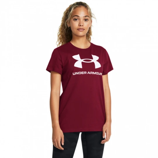 Zdjęcie produktu Damski t-shirt z nadrukiem Under Armour UA Rival Logo SS - czerwony