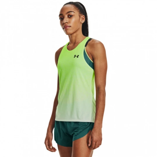 Zdjęcie produktu Damski top do biegania Under Armous UA Rush Run Singlet - limonka Under Armour