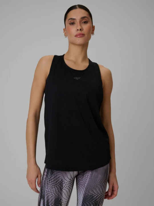 Zdjęcie produktu Damski top treningowy 4F 4FWSS26TFSLF743 - czarny