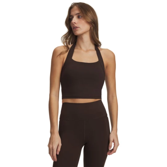 Zdjęcie produktu Damski top treningowy Under Armour Meridian Halter Tank - brązowy