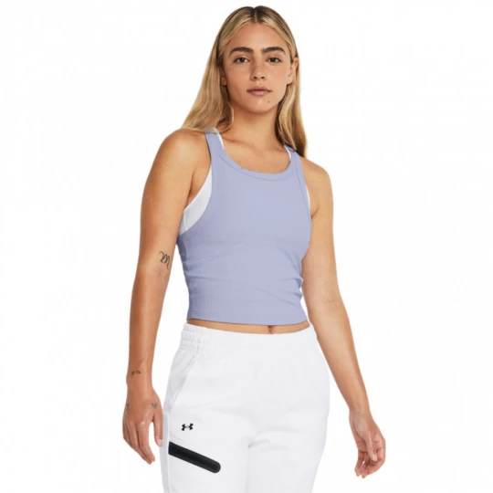 Zdjęcie produktu Damski top treningowy Under Armour Meridian Rib Crop Tank - fioletowy