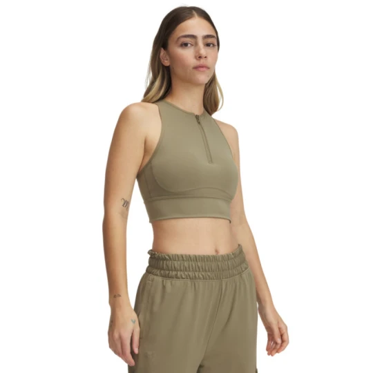 Zdjęcie produktu Damski top treningowy Under Armour Meridian Zip Tank - khaki