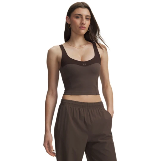 Zdjęcie produktu Damski top treningowy Under Armour Motion Colorblock Tank - brązowy