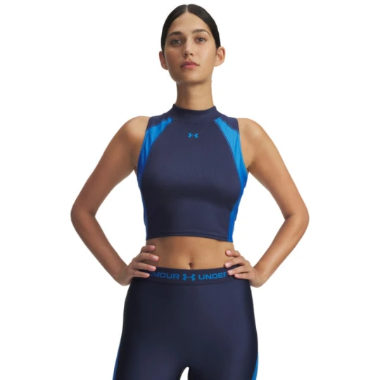 Zdjęcie produktu Damski top treningowy Under Armour UA HeatGear Rib Tank - granatowy