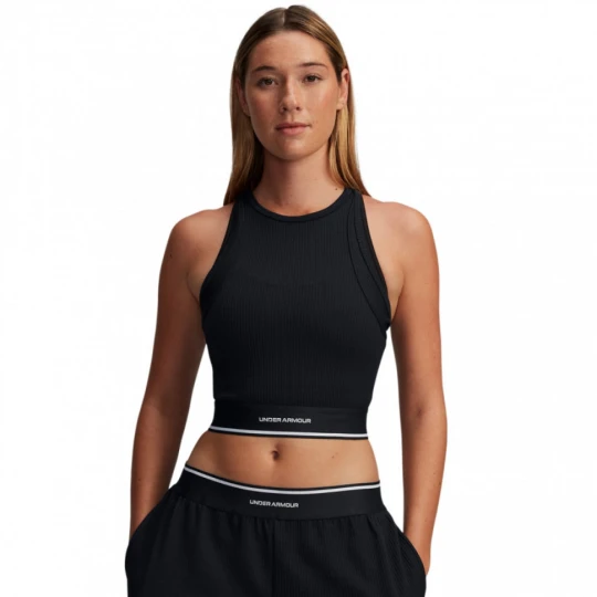 Zdjęcie produktu Damski top treningowy Under Armour UA Meridian Rib Branded Tank - czarny
