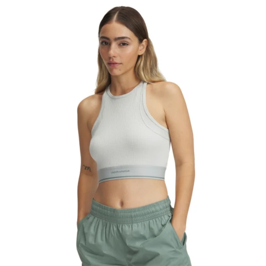 Zdjęcie produktu Damski top treningowy Under Armour UA Meridian Rib Branded Tank - zielony