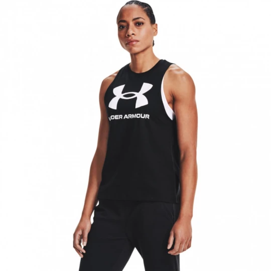 Zdjęcie produktu Damski top z nadrukiem Under Armour UA Live Rival Tank - czarny