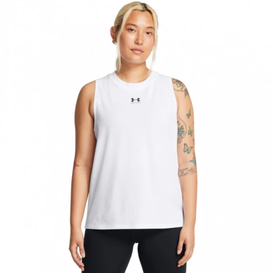 Zdjęcie produktu Damski top z nadrukiem Under Armour UA Rival Muscle Tank - biały