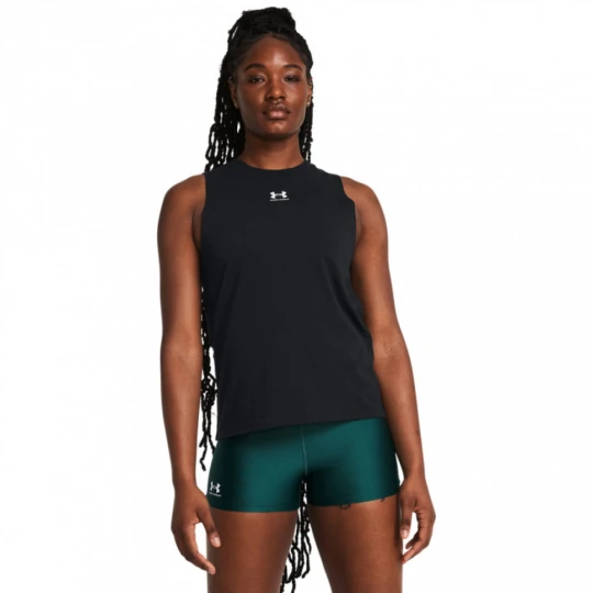 Zdjęcie produktu Damski top z nadrukiem Under Armour UA Rival Muscle Tank - czarny