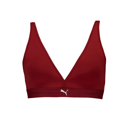 Zdjęcie produktu Damski usztywniany top z trÃ³jkÄ…tnymi miseczkami PUMA, OdzieÅ¼, Szary Burgundy