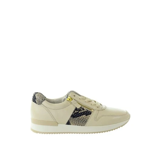 Zdjęcie produktu Damskie beżowe sneakersy z wężową aplikacją i funkcjonalnymi zamkami GABOR 83.420.28