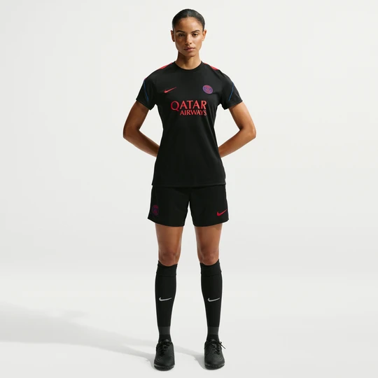 Zdjęcie produktu Damskie dzianinowe spodenki piłkarskie Nike Dri-FIT Paris Saint-Germain Strike - Czerń