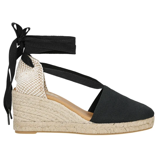 Zdjęcie produktu Czarne zabudowane espadryle damskie relaks r7600211