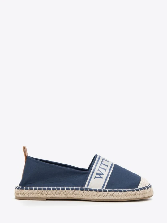 Zdjęcie produktu Damskie espadryle z lamówką z napisem WITTCHEN granatowy