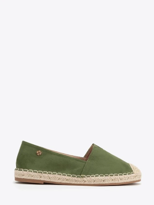 Zdjęcie produktu Damskie espadryle z plecionym noskiem zielone Wittchen