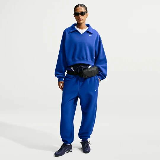 Zdjęcie produktu Damskie joggery o kroju oversize z wysokim stanem Nike Studio Fleece Heavyweight - Niebieski