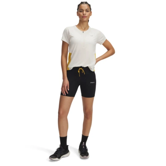 Zdjęcie produktu Damskie kolarki do biegania Under Armour UA Trail Run Fitted Short - czarne