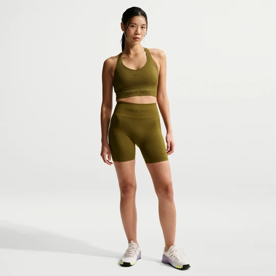 Zdjęcie produktu Damskie kolarki z wysokim stanem 13 cm Dri-FIT Nike Pro Seamless - Brązowy