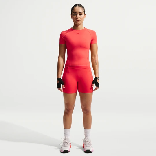 Zdjęcie produktu Damskie kolarki z wysokim stanem bez przedniego szwu 13 cm Nike Universa - Czerwony