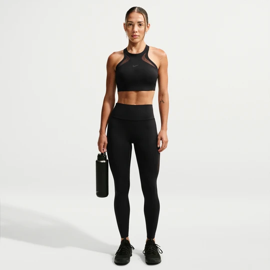 Zdjęcie produktu Damskie legginsy 7/8 z wysokim stanem i siateczką Nike Universa - Czerń