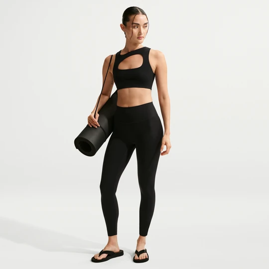 Zdjęcie produktu Damskie legginsy 7/8 z wysokim stanem bez przedniego szwu Nike Zenvy - Czerń