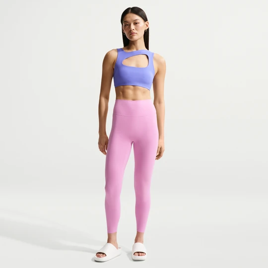 Zdjęcie produktu Damskie legginsy 7 / 8 z wysokim stanem bez przedniego szwu Nike Zenvy - Fiolet