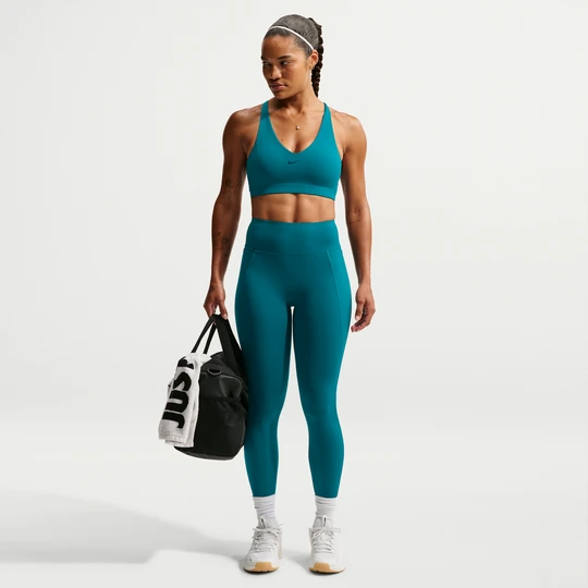 Zdjęcie produktu Damskie legginsy 7 / 8 z wysokim stanem i kieszeniami zapewniające średnie wsparcie Nike Universa - Niebieski