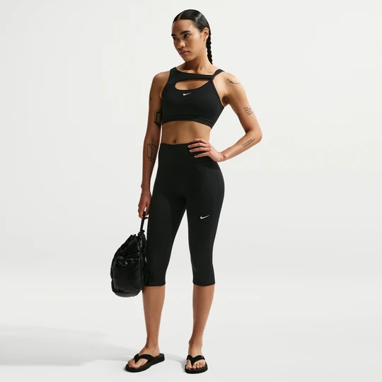 Zdjęcie produktu Damskie legginsy capri z wysokim stanem Nike One - Czerń