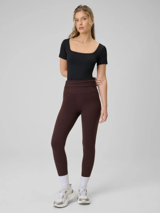 Zdjęcie produktu Damskie legginsy dzianinowe 4F 4FRSS26TTIGF324 - brązowe