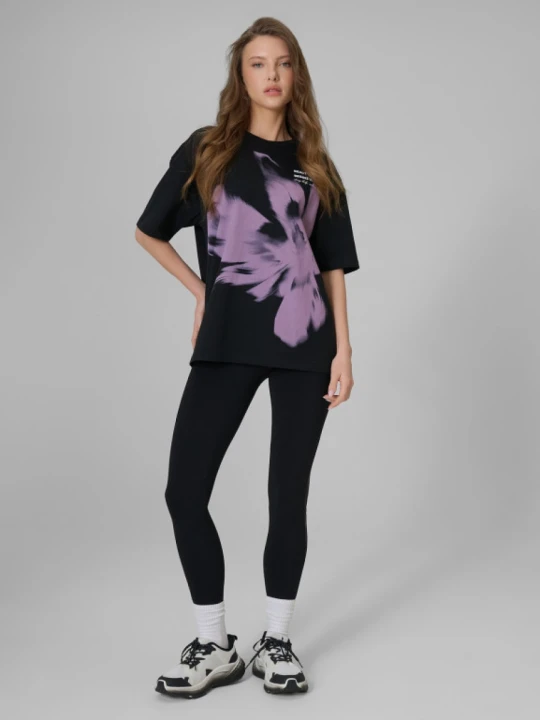 Zdjęcie produktu Damskie legginsy dzianinowe 4F 4FRSS26TTIGF325 - czarne