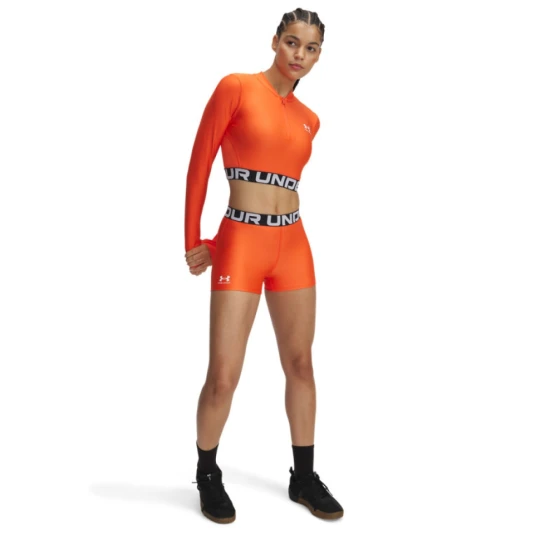 Zdjęcie produktu Damskie legginsy krótkie treningowe Under Armour UA Hg Authentics Shorty - pomarańczowe