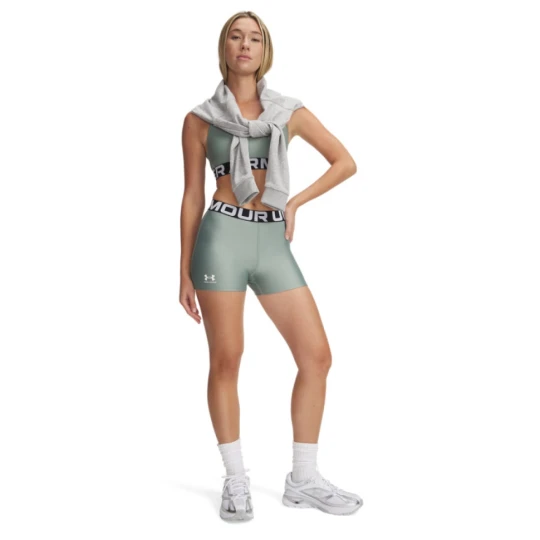 Zdjęcie produktu Damskie legginsy krótkie treningowe Under Armour UA Hg Authentics Shorty - zielone